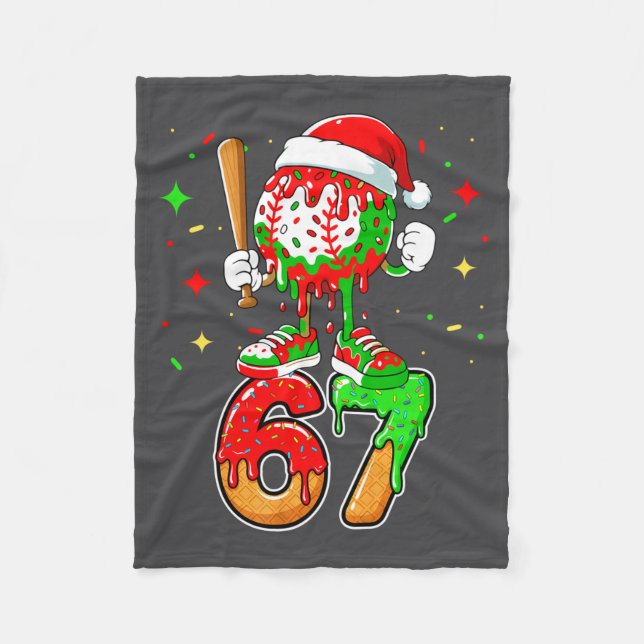 Cobertor De Velo Baseball Drip Number 67 Meme Ice Cream Dripng Chri (Frente)