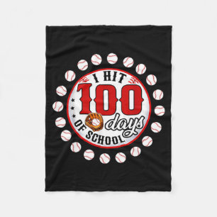 Cobertor De Velo Baseball eu acertei 100 dias de escola jogador de