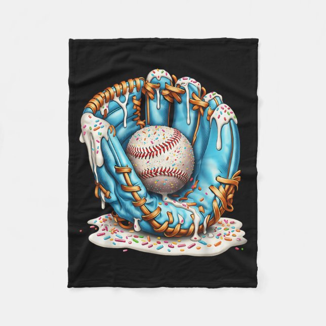 Cobertor De Velo Baseball Glove Ice Cream Drip With Sprinkles Men B (Frente)