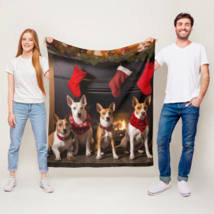 Cobertor De Velo Basenji pelo Natal da Lareira