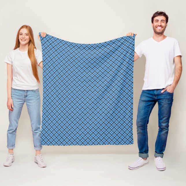 Cobertor De Velo Basic Blue/Baby Blue Gingham Diagonal Plaid (In Situ)