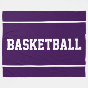 Cobertor De Velo BASQUETE Atlética Listras de Texto em Roxo Escuro