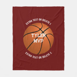 Cobertor De Velo Basquetebol, Nome, MVP/Número, 2 Linhas de Texto V