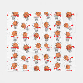 Cobertor De Velo Basquetebol - Padrão de Bola e Arco 