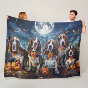 Cobertor De Velo Basset Hound Halloween Spooky