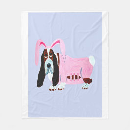 Cobertor De Velo Basset Hound in bunny costume