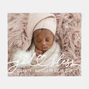 Cobertor De Velo Batismo Simples Elegante Foto De Bebê Moderno Do C