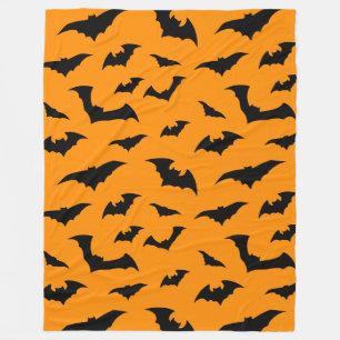 Cobertor De Velo Bats em Todo Lugar Pelúcia Laranja de Halloween