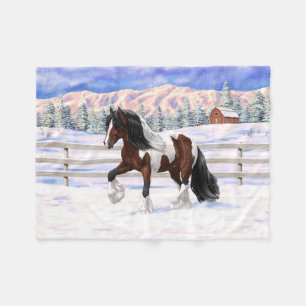 Cobertor De Velo Bay Pinto Brown Skewbald Gypsy Vanner Tinker Horse