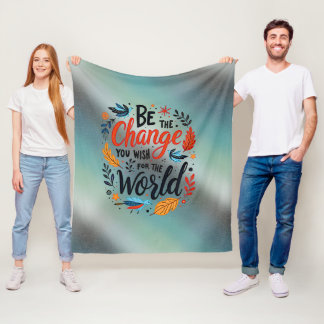 Cobertor De Velo Be the Change You Wish for the World