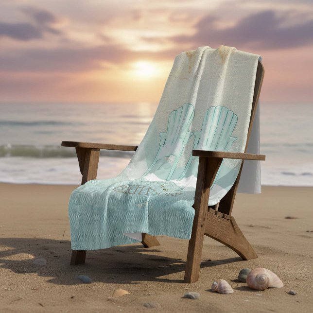 Cobertor De Velo Beach House Adirondack Chairs Aqua Blue ID623 (Criador carregado)