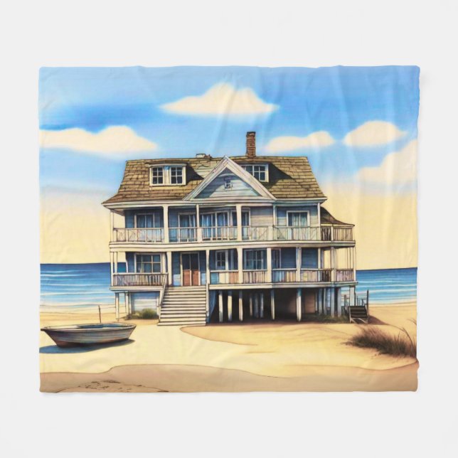 Cobertor De Velo Beach House na areia (Frente (Horizontal))