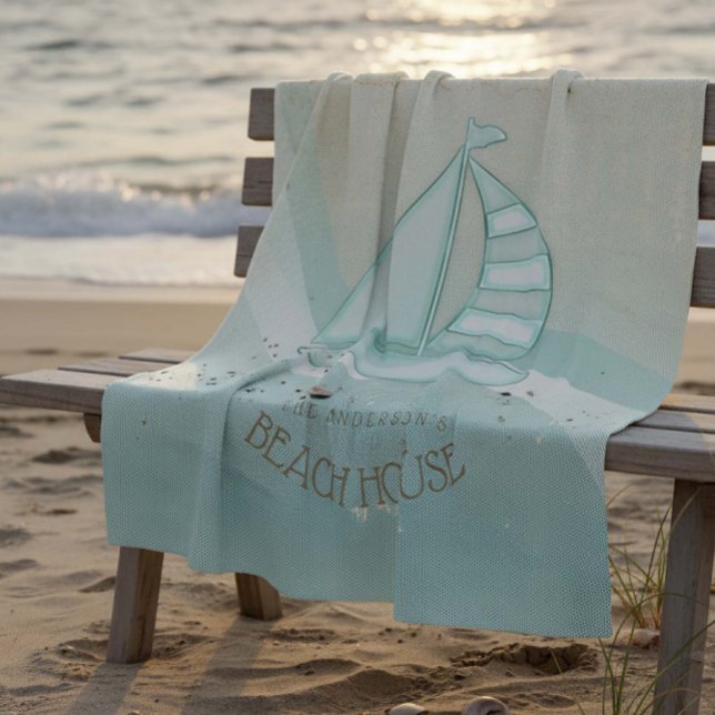 Cobertor De Velo Beach House NMaritime boat Aqua Blue ID623 (Criador carregado)
