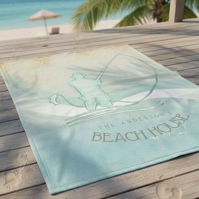 Cobertor De Velo Beach House Pescador náutico Aqua Blue ID623 (Criador carregado)