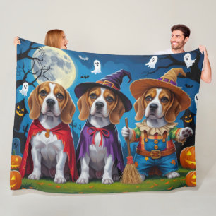 Cobertor De Velo Beagle Dogs Pumpkin Halloween Engraçado