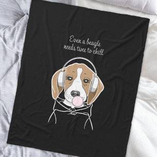 Cobertor De Velo Beagle Refrigerante com Bubblegum Cute Engraçado C
