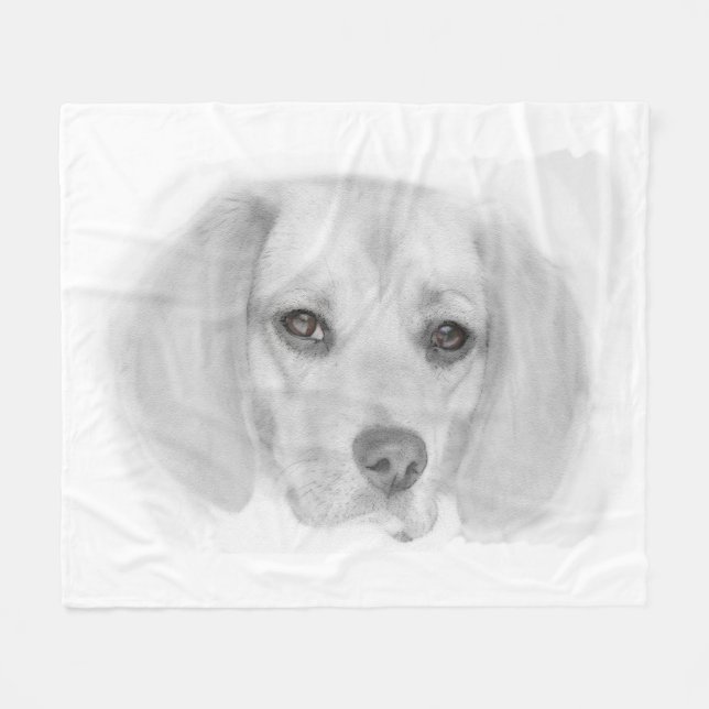 Cobertor De Velo Beagle Sketch Fleece Blanket (Frente (Horizontal))