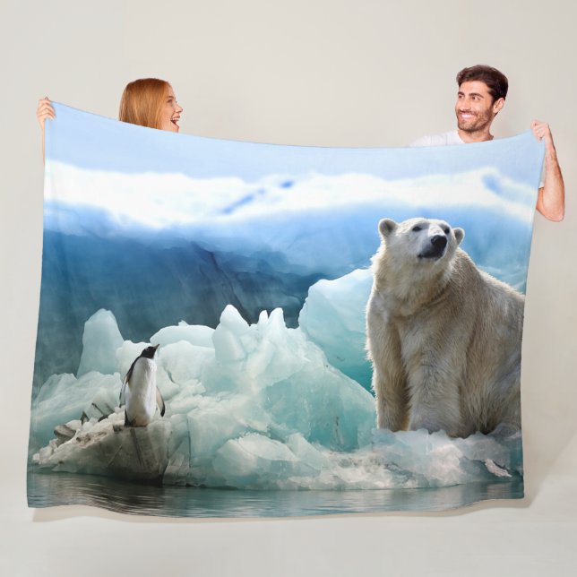 COBERTOR DE VELO BEAR POLAR CONVIDA PENGUIN A ALMOÇAR (In Situ)