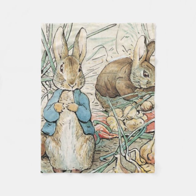 Cobertor De Velo Beatrix Potter Peter Rabbit E Benjamin Bunny (Frente)