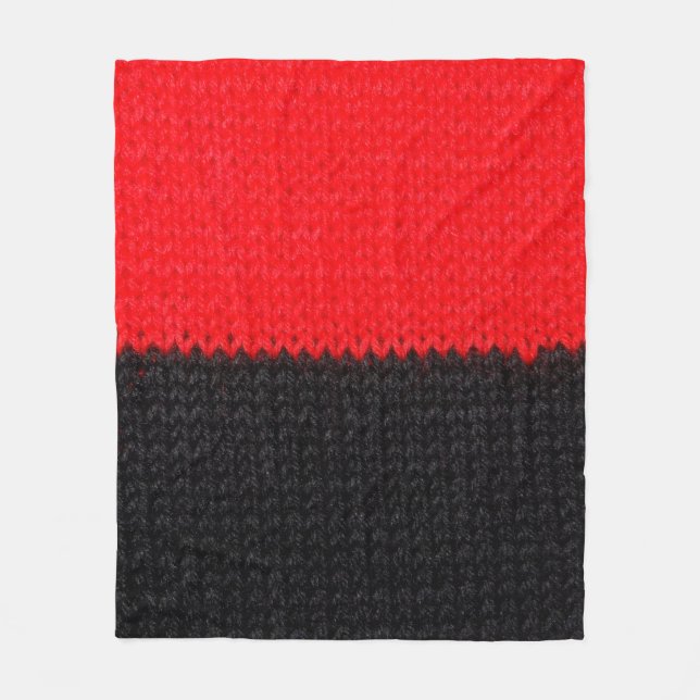 Cobertor De Velo beautiful black and red knitted fabric with drawin (Frente)