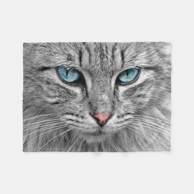 Cobertor De Velo Beautiful Cat Close-up (Frente (Horizontal))