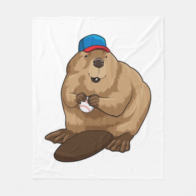 Cobertor De Velo Beaver no Baseball com Baseball (Frente)