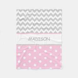 Cobertor De Velo Bebê cinzento cor-de-rosa personalizado das