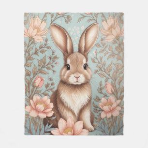 Cobertor De Velo Bebê Coelhinho Fofo Floral Pastel