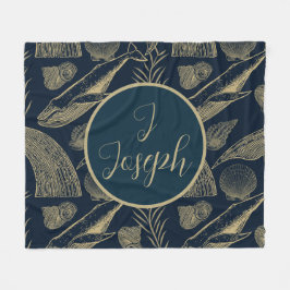 Cobertor De Velo Bebê de baleia de safra náutica