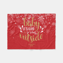 Cobertor De Velo Bebê de Natal Personalizado Está Frio Lá Fora