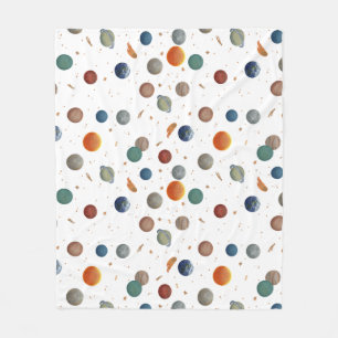 Cobertor De Velo Bebê de Planetas Pintados