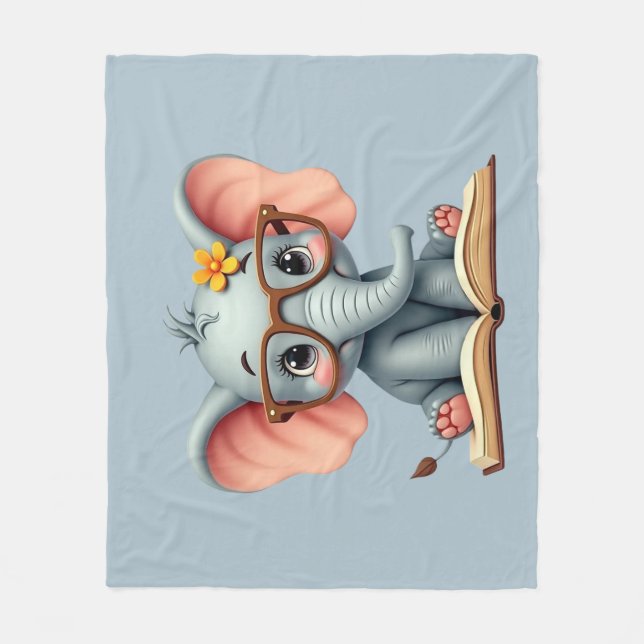 Cobertor De Velo Bebê Elefante Sábio (Frente)