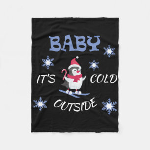 Cobertor De Velo Bebê Está Frio Fora Camisa T Pinguim Esquiar 