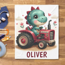 Bebê Fofo Trex Dinossauro Dirigindo Trator Vermelh