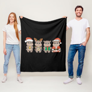 Cobertor De Velo Bebê Hipopótamo Moo Deng Natal