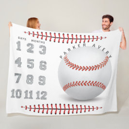 Cobertor De Velo Bebê Milestone Blanket Baseball