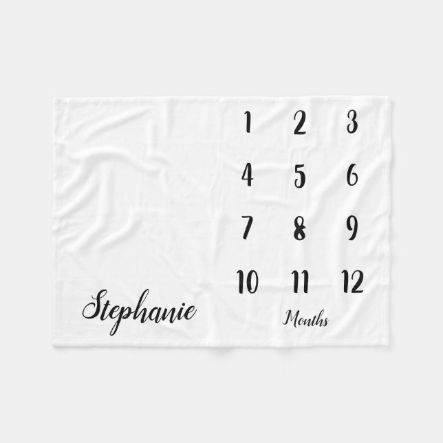 Cobertor De Velo Bebê Milestone do Script Moderno (Frente (Horizontal))