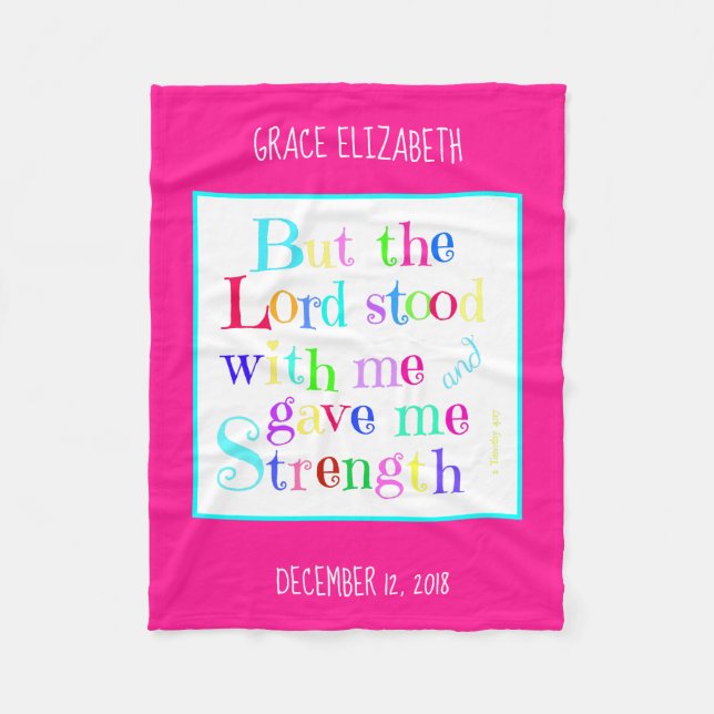 Cobertor De Velo Bebê personalizado, com verso de Timothy (arco-íri (Frente)