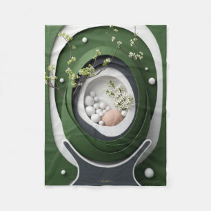 Cobertor De Velo Bebê Recém-Nascido Magia Verde Oval Floral Ninho F