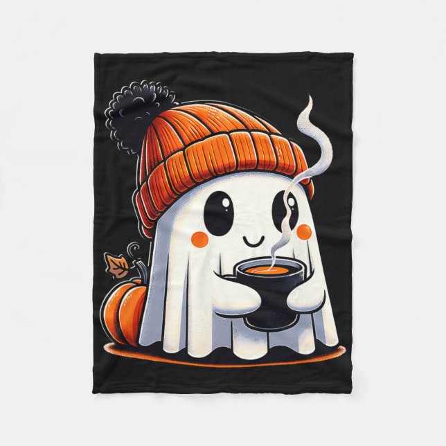Cobertor De Velo Bebendo de Coffee Cute Kawaii (Frente)
