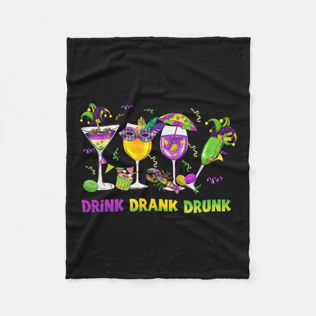 Cobertor De Velo Beber Bebida Bebado Engraçado Bebendo Mardi Gras G (Frente)