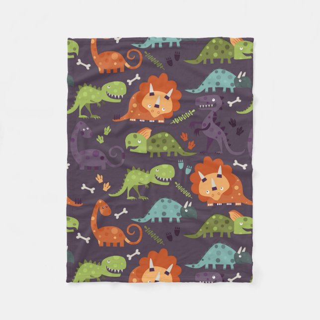 Cobertor De Velo Bebês Dinossauros Fofos Meninos Dino (Frente)