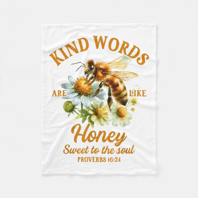 Cobertor De Velo Bee Kind Kindness Motivational Kind Words Are Like (Frente)