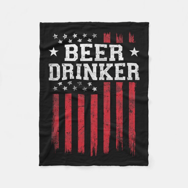 Cobertor De Velo Beer Drinker American Flag Usa Patriótico (Frente)