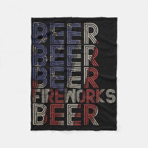 Cobertor De Velo Beer Fireworks Retro 4 De Julho Party Parade Drin