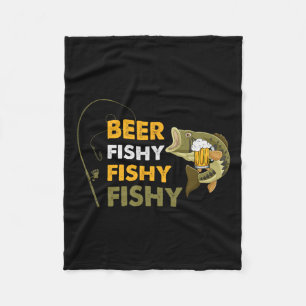 Cobertor De Velo Beer Fishy Pescador Pescador Pescador Retro Vin