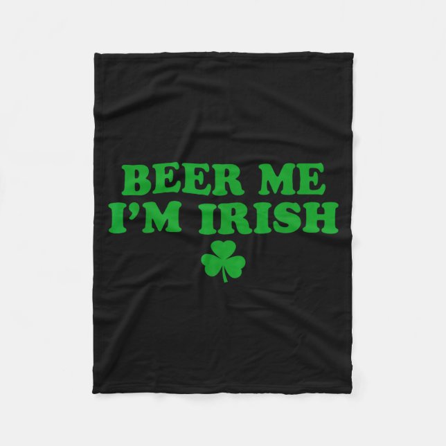 Cobertor De Velo Beer Me I'm Irish Shamrock, Funny St Patricks Day  (Frente)