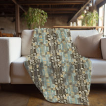 Bege Azul Turquesa Verde Marrom Taupe Padrão Triba