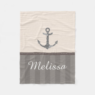 Cobertor De Velo Bege e nome náuticos do costume da âncora de Brown