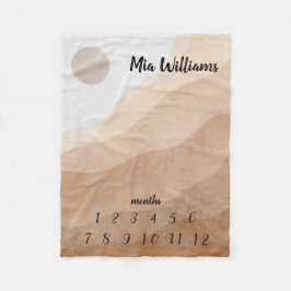 Cobertor De Velo Beige Aestético Baby Mensal Milestone
